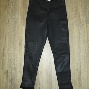 FRAME Jet Set Skinny Crop Faux Leather/Suede-Look Leggings Pants Size 2